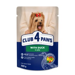 CLUB 4 PAWS PREMIUM KACZKA W GALARECIE DLA RAS MAŁYCH SASZETKA 100g